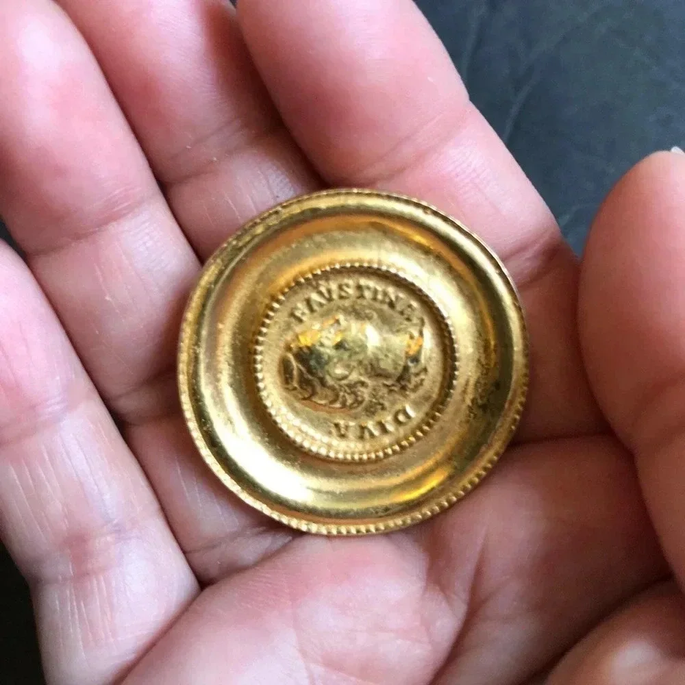 Diva Favstina Gold Color Brooch pin